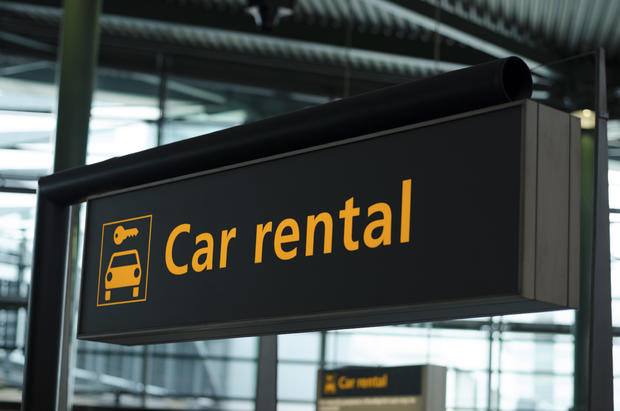Airport car rental sign — we arrange your rental car in Athens at no commission